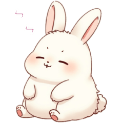 Quiet bunny enjoying leisure time