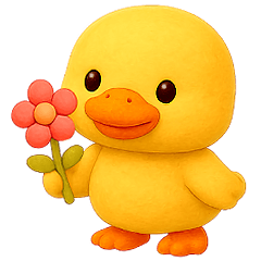 Cute yellow duck sticker