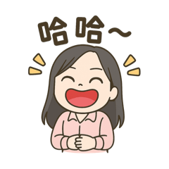 上班女孩兒～Q版粉紅襯衫