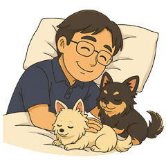 Dad and his cute friends