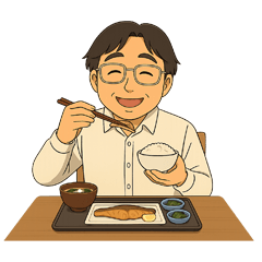 Dad eating a delicious meal