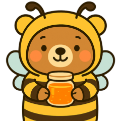 Stuffed pretty bear / Bee ver.