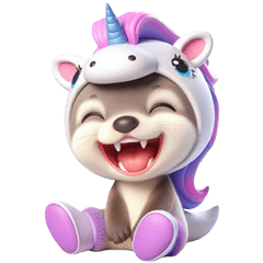 Dino: Cute Otter in Unicorn Costume (Nw)