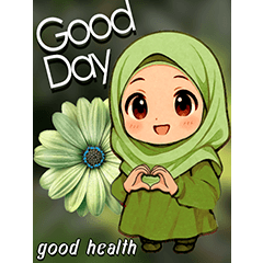 Little girl in hijab say hi