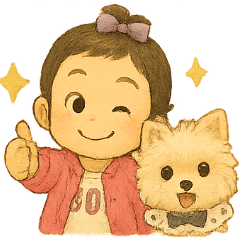 Cute Girl & Poodle Mix - Daily Greeting