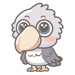 かわいいハシビロコウのスタンプ