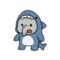 ゾウの着ぐるみスタンプ