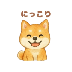 水彩画わんちゃんず-芝犬