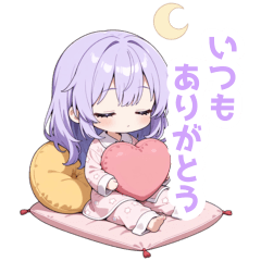 まったり月の女の子スタンプ