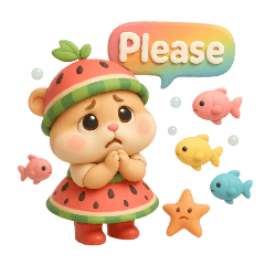 Cute hamster in a watermelon costume