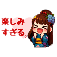 Cheerful messages from beautiful girls – LINE stickers | LINE STORE