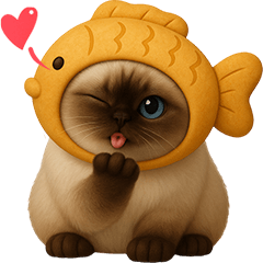 ❤️แมวหน้าไหม้ หมวกปลา น่ารัก❤️