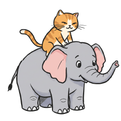 動物に乗っている猫