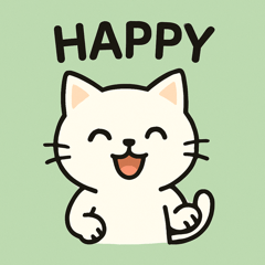 Daily Stickers of a White Cat
