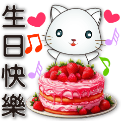 Cute  white cat - - Practical greetings