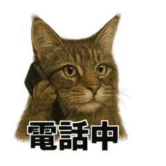リアルすぎ！メインクーン猫の仕事スタンプ
