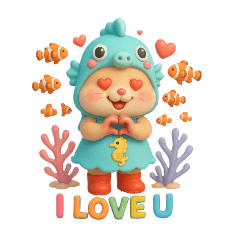 Cute hamster in a seahorse costume