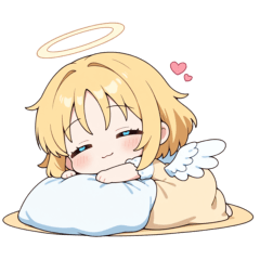 Fluffy Angel Girl Sticker