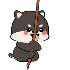 Shiba inu Black 3 : Animated Stickers