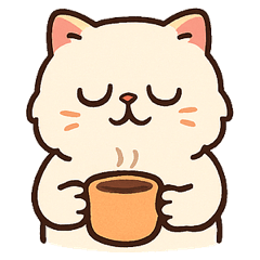 Cat's Cozy Coffee Time