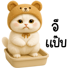 Cute white Cat Bear hat