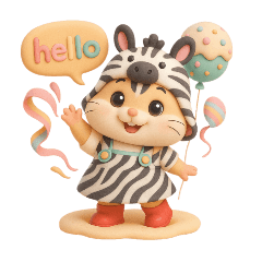 Cute hamster in a zebra costume