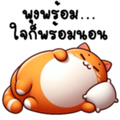 แมวส้มขี้เกียจ เหมียวขี้เกียจ