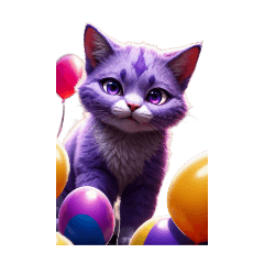 Purple Kitty's Balloons Party