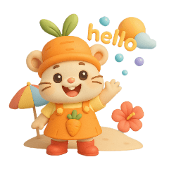 Cute hamster in carrot costume
