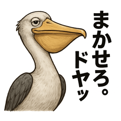 ちょっと笑えるペリカンスタンプ