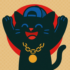 Rapper Black Cat - Cool & Cute Vibes