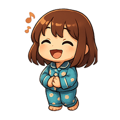 GM Cute girl in pajamas
