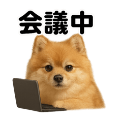 リアルすぎ！ポメラニアンのお仕事スタンプ
