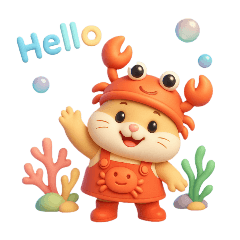 Cute hamster in a sea crab costume