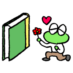 本好きさんに使ってほしいカエルのスタンプ