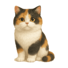 Tricolor Persian cat