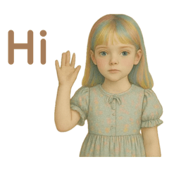 Colorful long hair girl and retro skirt