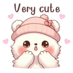 Cute white bear : pastel colors (ENG)