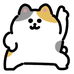 三毛猫と黒猫のダンス 動くスタンプ