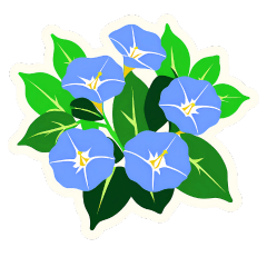 あさがおのお花スタンプ