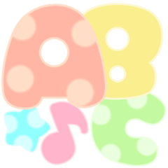 Pastel colored Alphabet and numbers