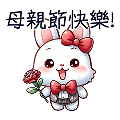 GOOD white rabbit-HAPPY mother's day