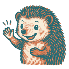 Retro hedgehog stickers
