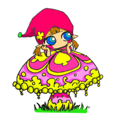 Fairy mushrooms and gnomes