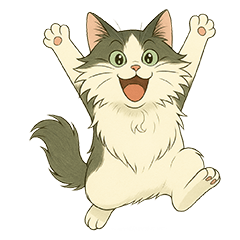 Cheerful Bicolor Cat