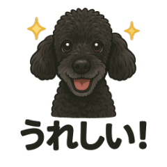 黒プードルの優しい毎日スタンプ ロンロン