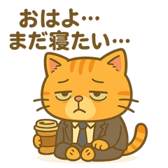 Overworked Cat Stickers