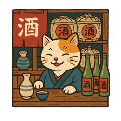 Sake stall Ukiyoe