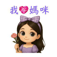 Adorable Purple Bowknot Girl
