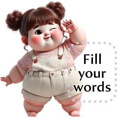 Message Stickers (Chubby Girl 10) EN